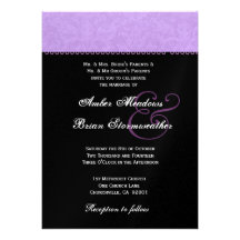 Iris Purple Damask Wedding Personalized Announcements