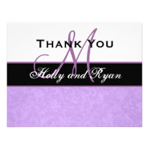 Iris Purple Damask Wedding Invite