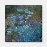 Irises and Water Lilies, Claude Monet Fridge Magnets