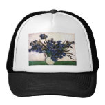 Irises in Vase by Vincent Van Gogh Mesh Hat