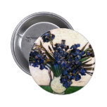 Irises in Vase by Vincent Van Gogh Pinback Button