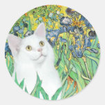 Irises - White cat Sticker