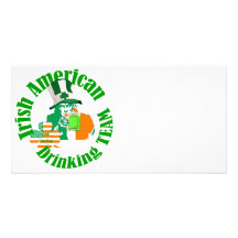 Irish american drinking team picture card