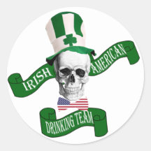 Irish American drinking team Stickers
