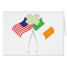 Irish American Flags Greeting Card