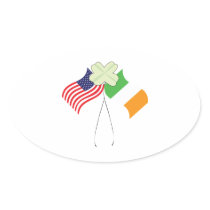 Irish American Pride Oval Stickers