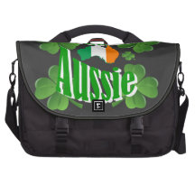 Irish Aussie and shamrocks Laptop Messenger Bag
