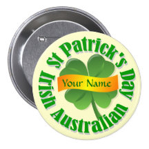 Irish Australian  St Patrick's Button