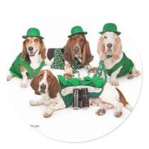 Irish Basset hound quartet Sticker