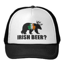 Irish Beer?  Ireland Flag Shamrock Bear Deer Hat