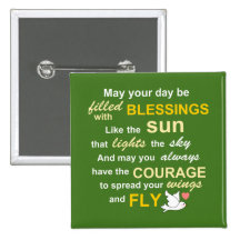 Irish Blessing for Courage - Typography in Green Button