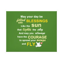 Irish Blessing for Courage - Typography in green Canvas Print