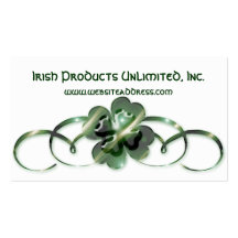 Irish Business Card :: Double Shamrock Design G1
