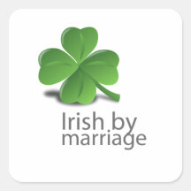Irish by marriage design square stickers