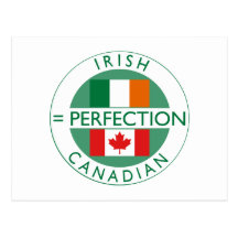 Irish Canadian Heritage Flags Postcard