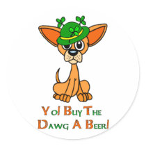 Irish Chihuahua Round Sticker
