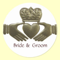 Irish Claddagh Gold Wedding Seals stickers