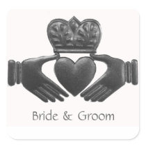 Irish Claddagh Heart shaped Love Symbol Stickers