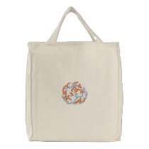 Irish Colours Variation Celtic Knotwork Design 2 Embroidered Tote Bag