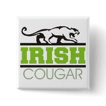 Irish Cougar Gift Pinback Buttons