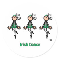 Irish Dance Round Stickers
