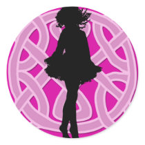 Irish Dancer Celtic Hot Pink Sticker