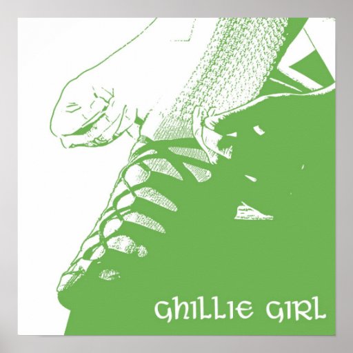 Irish Dancer Ghillie Girl Green Poster