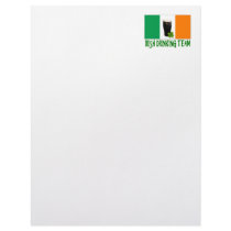 Irish Drinking Team St Patricks or St Paddys Flag. Customized Letterhead