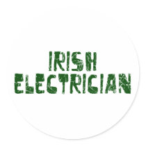 Irish Electrician Round Stickers
