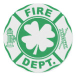 Irish Fire Dept Round Stickers