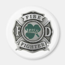 Irish Firefighter Badge Refrigerator Magnets