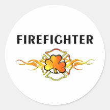 IRISH Firefighter Round Sticker