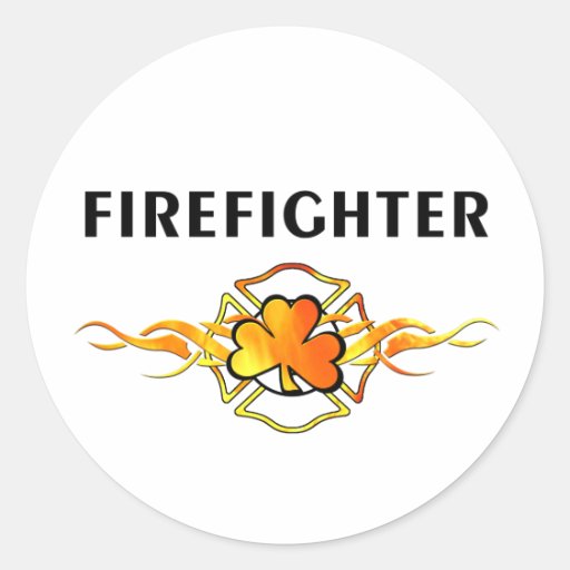 IRISH Firefighter Round Stickers