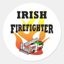 Irish Firemen Round Sticker