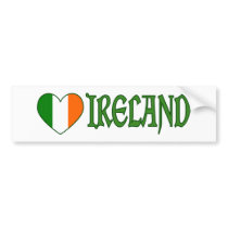 Irish Flag Heart Ireland Bumper Stickers