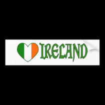 Irish Flag Heart Ireland bumper stickers