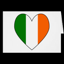 Irish Flag Heart Valentine cards