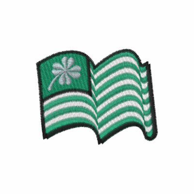irish flag lucky clover small embroidered polo shirt