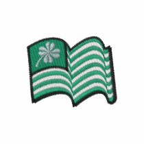 irish flag lucky clover small embroidered polo shirt