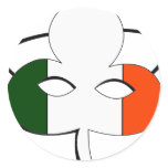 Irish Flag Mask Round Sticker