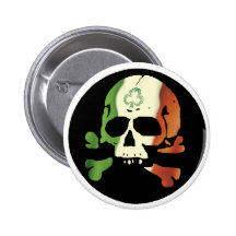 Irish flag skull buttons