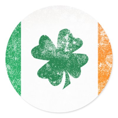 Irish Flag Round Stickers by Surrealism