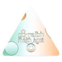 Irish Gaelic Gifts Thank You / Go Raibh Maith Agat Triangle Sticker