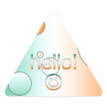 Irish Gifts : Hello + Smiley Face Triangle Stickers