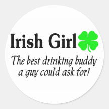 Irish Girl Best Drinking Buddy Stickers