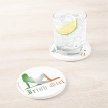 Irish Girl Flag Beverage Coasters