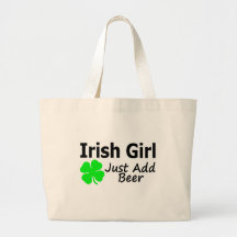 Irish Girl Just Add Beer Canvas Bag