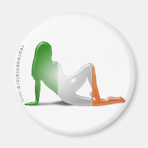 Irish Girl Silhouette Flag Refrigerator Magnet