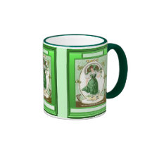 Irish girl wearing the green coffee mugs