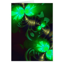 Irish Goblin – Emerald and Gold Ribbons Greeting Card